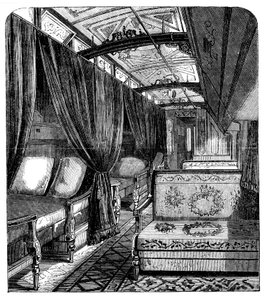 Wagon-lit Pullman sur le chemin de fer Union Pacific, vers 1869 - Unbekannt