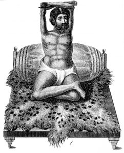 Purana Puri, philosophe hindou, levant les bras au-dessus de sa tête - Unbekannt