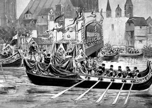 Procession de couronnement fluvial de la reine Elizabeth, Londres, 1558