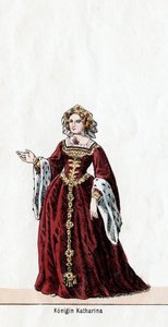 Reine Katharine, costume pour la pièce de Shakespeare, Henry VIII, 19e siècle
