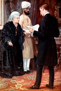 La reine Victoria écoutant une dépêche du front pendant la guerre des Boers, 1899-1901 - Unbekannt