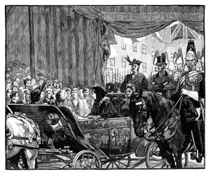 La reine Victoria ouvrant le pont de Blackfriars, Londres, 1869