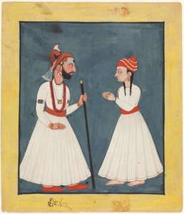 Raja Shamsher Sen avec un jeune homme, 1760-70 - Unbekannt