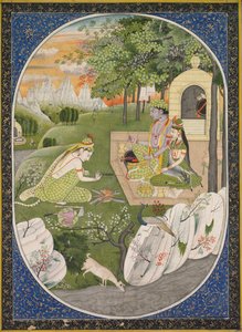 Rama, Sita et Lakshmana dans la forêt, page des Contes du Ramayana, c. 1830 - Unbekannt