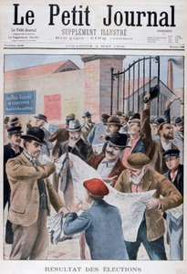 Lecture des résultats des élections dans le journal, Paris, 1902