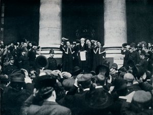 Lecture de la proclamation de la guerre contre la Turquie depuis le Royal Exchange, Londres