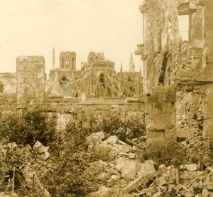Cathédrale de Reims, Reims, nord de la France, vers 1914-1918