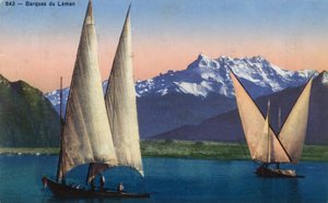 Rhône-Alpes, Haute-Savoie (74) : bateaux sur le lac Léman