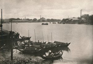 Moulins à riz sur le ruisseau Poozoondoung, Rangoon, 1900