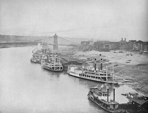 Front de rivière, Cincinnati, Ohio, vers 1897