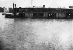 Bateau fluvial sur le Tigre, Mossoul, Mésopotamie, 1918