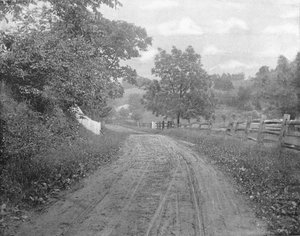 Route le long de la Brandywine, Pennsylvanie, USA, vers 1900