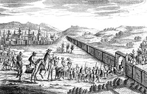 Robinson Crusoé avec la caravane moscovite, vers 1719