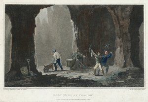 Sel gemme : Mineurs au travail dans une mine de sel près de Cracovie, Pologne, vers 1820 - Unbekannt