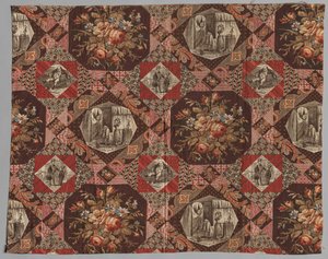 Textile imprimé au rouleau, XIXe siècle
