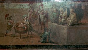 Peinture murale romaine du Jugement de Salomon