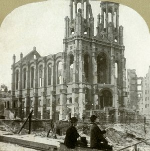 Ruines de la synagogue juive sur Sutter St., a résisté aux grands tremblements de terre de 1865 et 1868, 1906 - Unbekannt