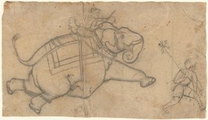 Éléphant Courant recto, Feuille de Pratique de Croquis d