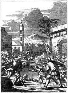 Saccage de Puerto Principe, Hispaniola, par le capitaine Morgan, 1667 vers 1880