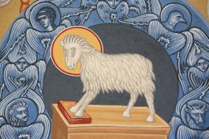 Agneau sacrificiel. Église orthodoxe Saint-Antoine-le-Grand, Saint-Laurent-en-Royans