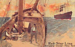 Voilier et paquebot Red Star, vers 1900