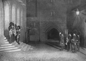 Salutation des clés du roi à la Tour de Londres, vers 1903