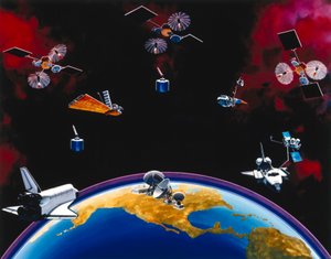 Satellites, Communication, constellation TDRSS et station au sol, USA - Unbekannt