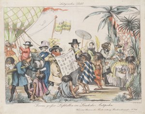 Croquis satirique de montgolfière