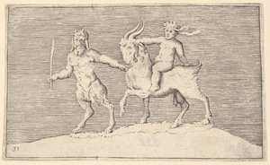 Satyre Menant une Chèvre sur laquelle un Enfant Monte, publié vers 1599-1622