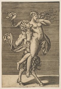 Satyre portant une nymphe retenant son bras droit, vers 1515-1600 - Unbekannt