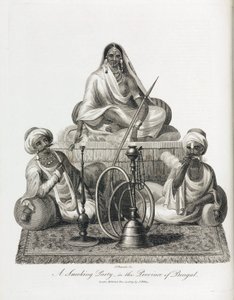 Scène de fumerie dans la province du Bengale (Inde)