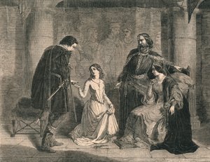 Scène de Hamlet - Roi, Ophélie et Laërte, 1852