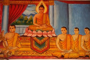 Scène de la vie du Bouddha Vientiane Laos