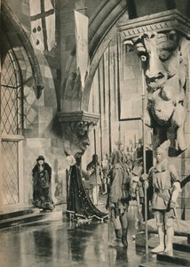 Scène dans le Palais de Louis XI. Du film : Le Bien-Aimé Voleur. Décors de William Cameron Me