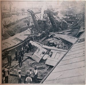 Scène de la terrible catastrophe ferroviaire à Salisbury, 1906