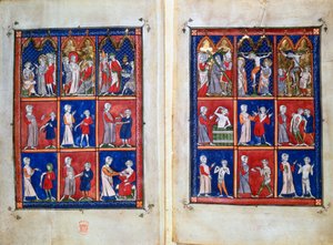 Scènes de la vie du Christ, et médecins avec patients, vers 1300