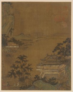 Érudit arrivant à un pavillon au bord de la rivière, dynastie Ming, 15ème siècle