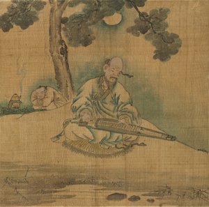 Érudit jouant du qin, 1800s - Unbekannt