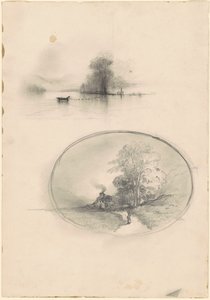 Paysage marin et paysage, vers 1859
