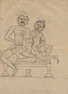 Couple assis, vers 1800
