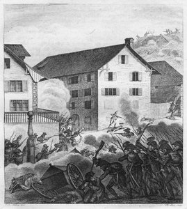 Deuxième bataille de Zurich, scène de combat au Central, 1799