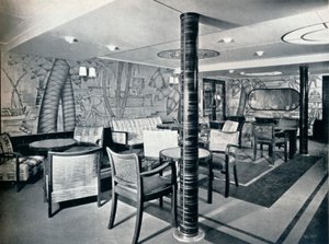 Salle de fumeurs de deuxième classe à bord du Victoria, 1931