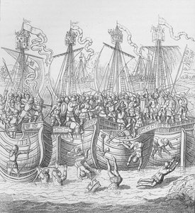 Navires à La Rochelle, France, en 1372