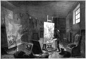 Studio de Sir Edwin Landseer 1802-1873, Brighton, East Sussex, 1874