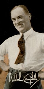 Sir Malcolm Campbell 1885-1948, pilote automobile et journaliste anglais, 1935