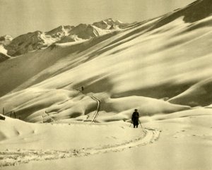 Ski à Upper Schlossalm, près de Bad Hofgastein, Autriche, vers 1935