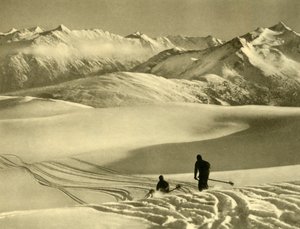 Ski sur le plateau de Gerlos, Autriche, vers 1935