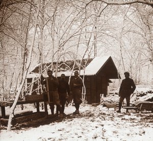 Soldats dans la neige, Forêt de la Reine, France, vers 1914-1918 - Unbekannt