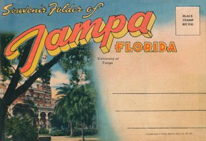 Souvenir de Tampa, Floride - Université de Tampa, années 1940