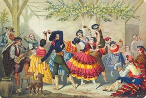 Danseurs espagnols, milieu du 19e siècle